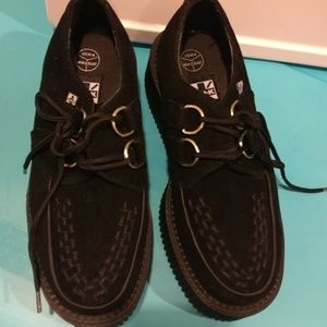 TUK Black Faux Suede Anarchic Creeper